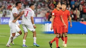 Foto: Suasana pertandingan antara timnas Indonesia vs China matchday keempat Grup C Putaran Ketiga Kualifikasi Piala Dunia 2026 di Stadion Qingdao Youth Football, Selasa (15/10/2024).