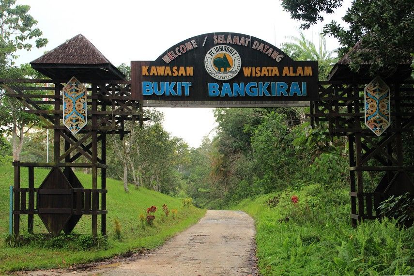 Foto: Gapura Objek Wisata Alam Bukit Bangkirai.